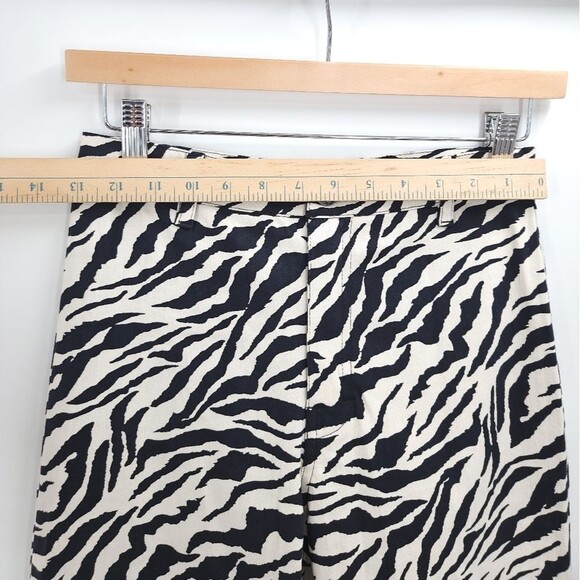 Motel Rocks Zoven Trouser 90s Zebra Print Flare High Waist Pants NWT - Picture 13 of 16